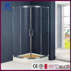 Ușa de duș cu glisare semi-fum fără ramă, cu sticlă limpede și tavă ieftină (KT6309)